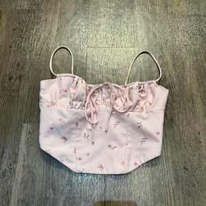 White Fox Pink Corset Top